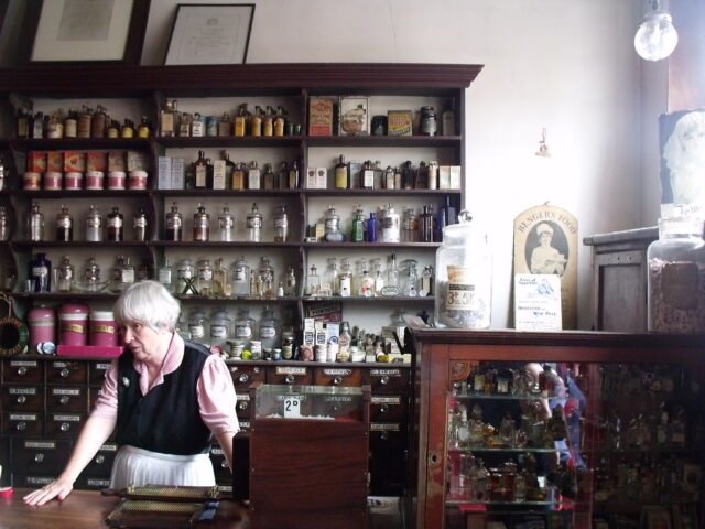Black Country Living Museum - The Village Centre - H. Emile Doo Chemist & Druggist - inside the chemist's
