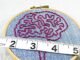 How Often to Weigh Yourself Blue Denim and Pink Brain Anatomy Mini Hoop Art. Hand Embroidered.